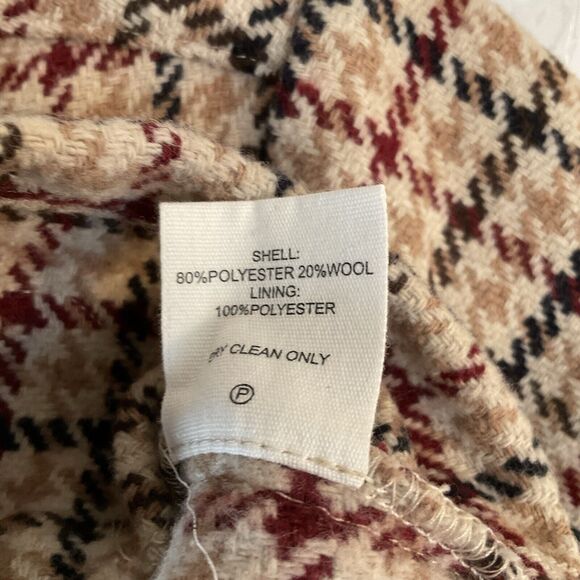 Rumored Coco Top Newbury Plaid Tweed Cropped Brown Maroon Gold, Size S NWT - Picture 10 of 10